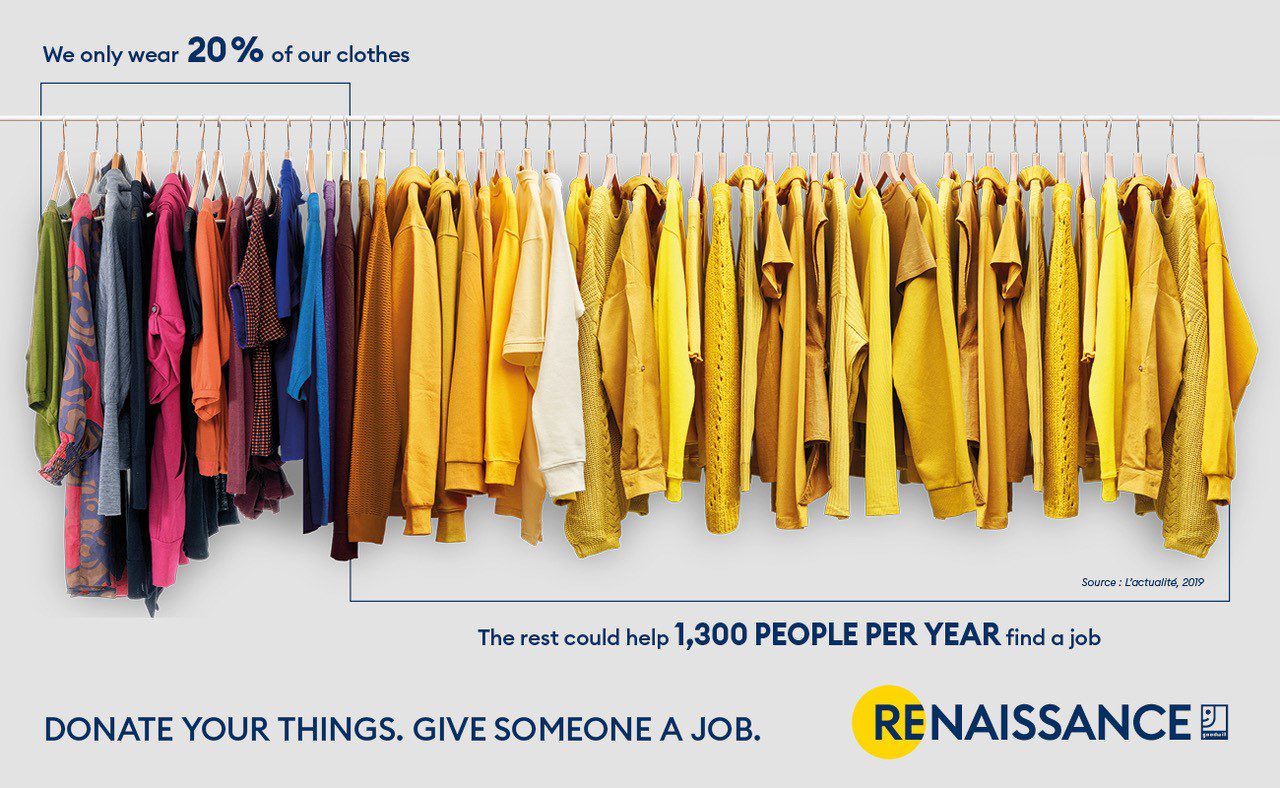 Campagne de collecte de dons - Rack vêtements 1300 personnes aidées